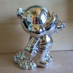 Linda Farrow Bear Coin Bank Ceramic Sculpture Metallic Bear Statue Contemporary